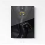 Femme noire bouche or tableau photo art home deco décoration murale cadre photo Affiche Poster portrait