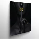 Femme noire bouche or tableau photo art home deco décoration murale cadre photo Affiche Poster portrait