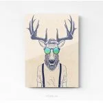 Portrait deco cerf cool deer art tableau photo home deco decoration murale cadre photo affiche poster