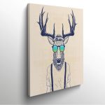 Portrait deco cerf cool deer art tableau photo home deco decoration murale cadre photo affiche poster
