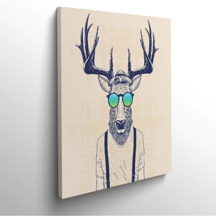 Portrait deco cerf cool deer art tableau photo home deco decoration murale cadre photo affiche poster