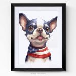 portrait chien Chihuahua chiwawa dog USA amiricain tableau photo home deco decoration murale cadre photo affiche poster