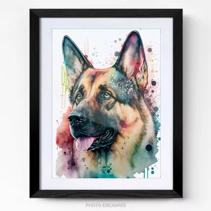 chien berger allemand German Shepherd dog tableau photo art home deco decoration murale cadre photo affiche poster portrait