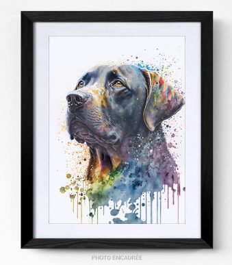 portrait chien Labrador retriever dog tableau photo home deco decoration murale cadre photo affiche poster