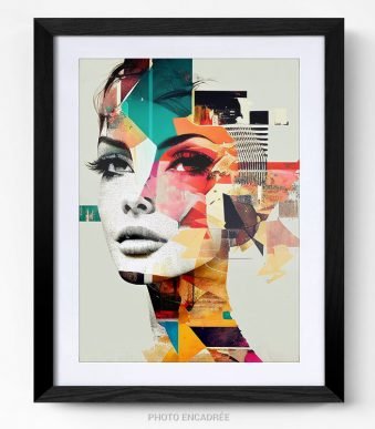 femme art abstrait Woman abstract collage photo art home deco décoration murale cadre photo Affiche Poster portrait