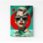 femme Retro lunettes vintage photo art home deco décoration murale cadre photo Affiche Poster portrait