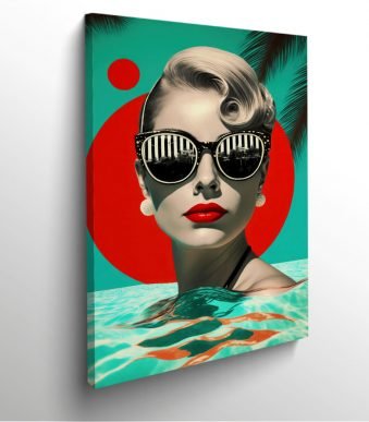 femme Retro lunettes vintage photo art home deco décoration murale cadre photo Affiche Poster portrait