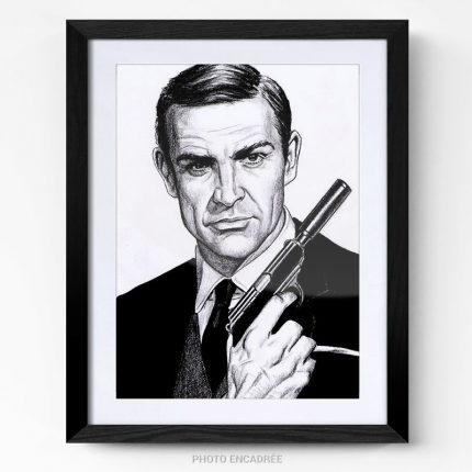 james bond 007 Sean Connery dessin photo art home deco décoration murale cadre photo Affiche Poster portrait