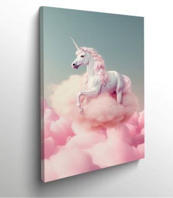 Tableau deco licorne rose unicorn pink photo art home deco décoration murale cadre photo Affiche Poster