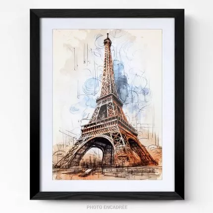 La tour Eiffel Paris Tower France photo art home déco décoration murale cadre photo Affiche Poster portrait