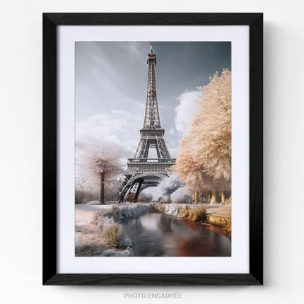 La tour Eiffel Tower France winter hiver photo art home déco décoration murale cadre photo Affiche Poster portrait