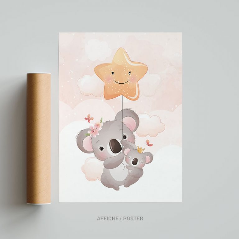 Tableau chambre enfant koala affiche poster