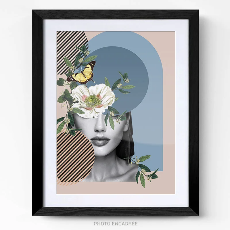 Impression sur Toile Abstrait Fleurs Moderne 120x80 cm XXL Tableau Décoration Murale Decoration Salon Tableaux Chambre