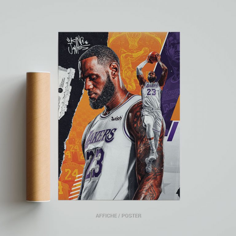 décoration murale LeBron James Frame Wall art prints Affiche Poster tableau cadre photo