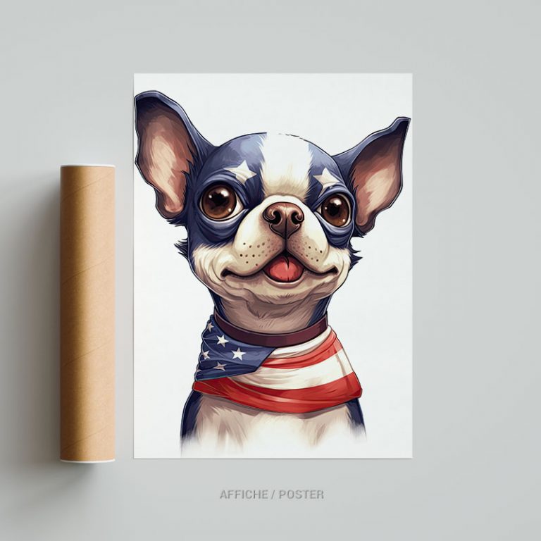 portrait chien Chihuahua chiwawa dog USA amiricain tableau photo home deco decoration murale cadre photo affiche poster
