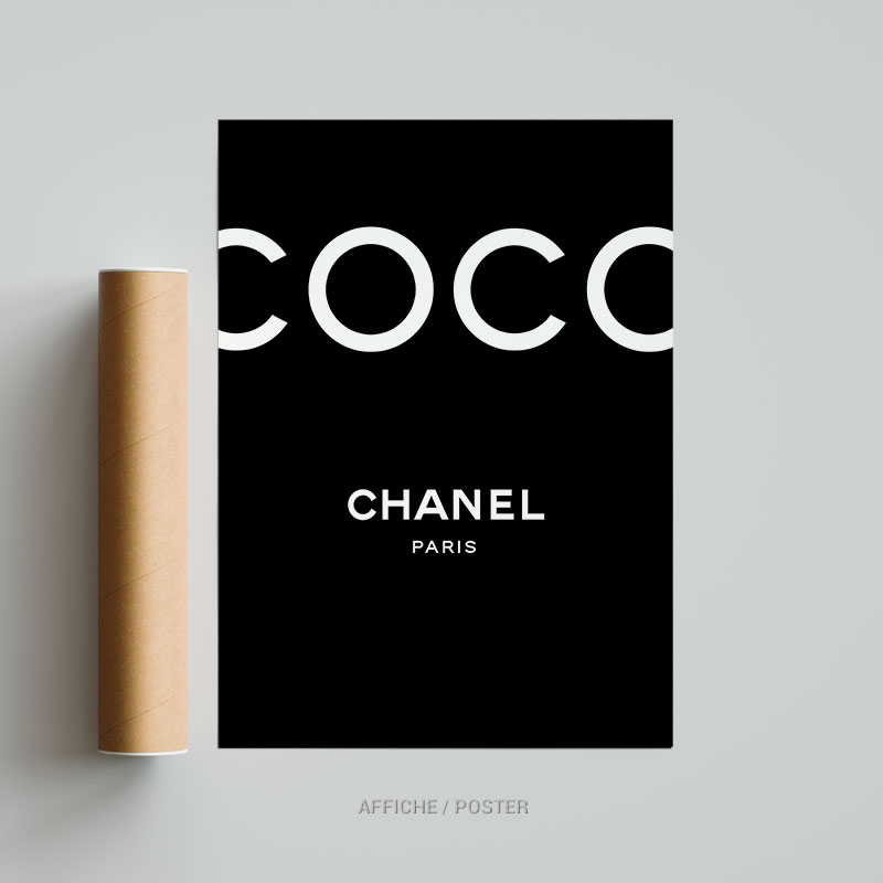Affiche coco Chanel noir poster
