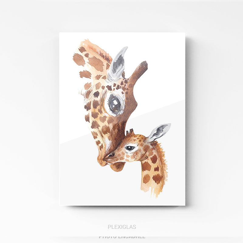 Tableau chambre enfant girafe sur plexi