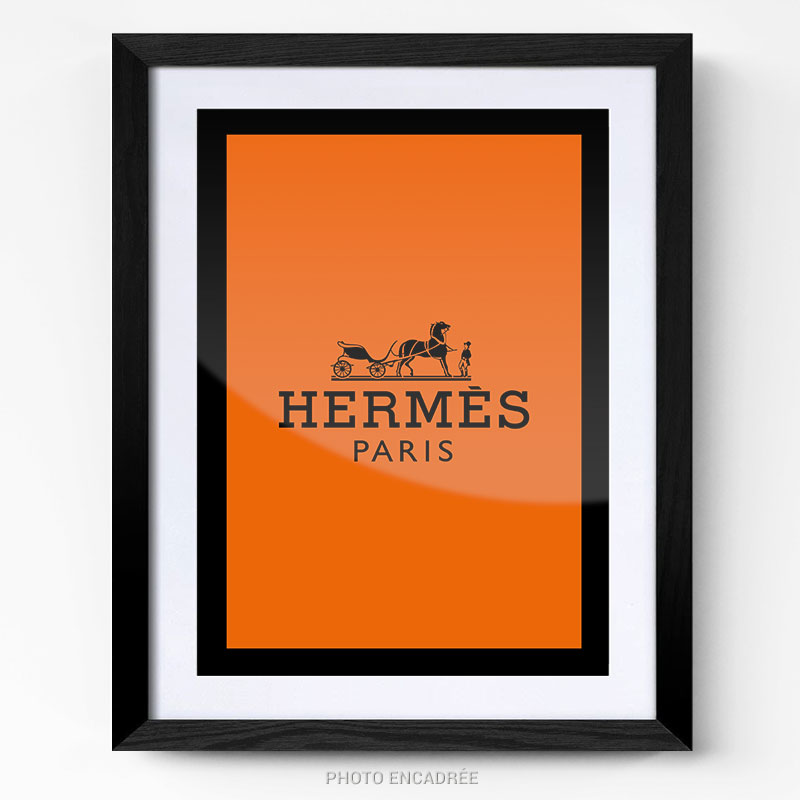 Tableau Hermes orange cadre photo