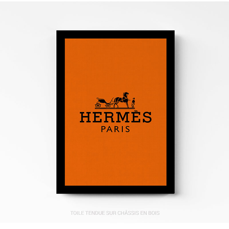 Tableau Hermes orange sur toile