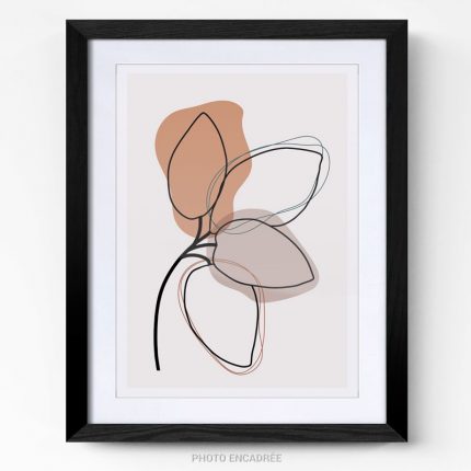 Tableau Design Line Art Flower cadre photo