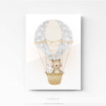 Tableau chambre enfant montgolfière sur plexi