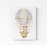 Tableau chambre enfant montgolfière sur toile