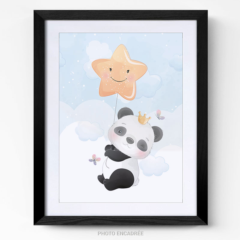 Tableau chambre enfant Panda cadre photo