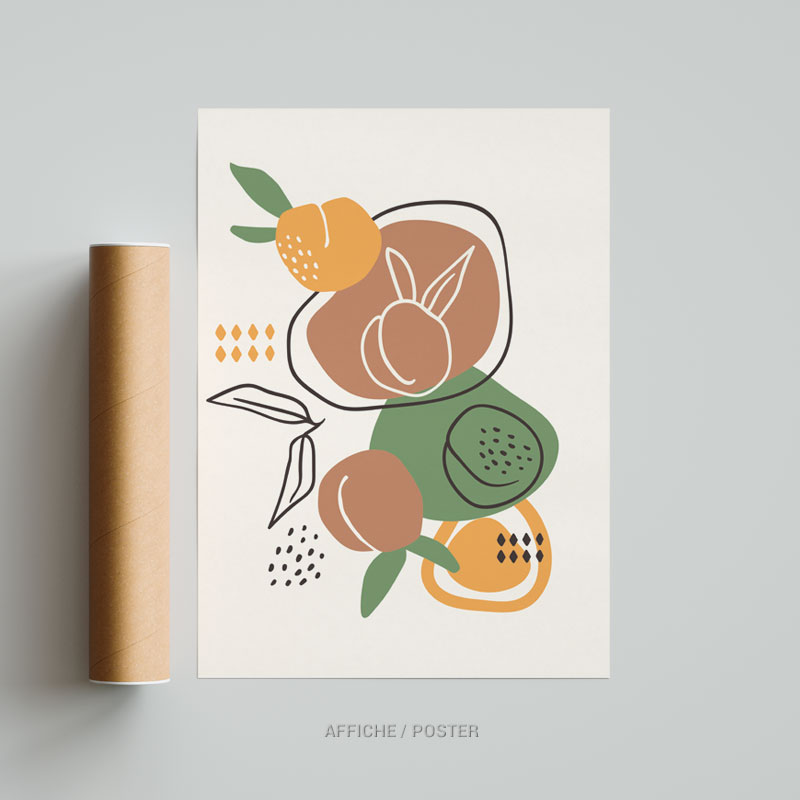 Tableau déco pour cuisine ( abricot ) affiche poster