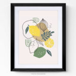 Tableau déco pour cuisine ( citron ) cadre photo