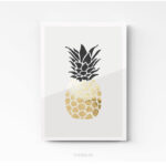 Tableau déco pour cuisine ( ananas or ) 2 sur plexi