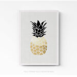 Tableau déco pour cuisine ( ananas or ) 2 sur toile