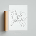 Tableau design line art couple 2 affiche poster