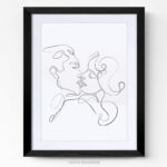 Tableau design line art couple 2 cadre photo