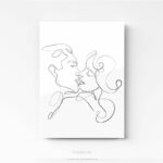 Tableau design line art couple 2 sur plexi