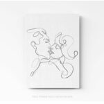 Tableau design line art couple 2 sur toile