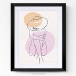 Tableau design line art women cadre photo