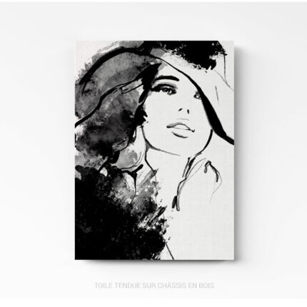 Tableau femme fashion aquarelle sur toile