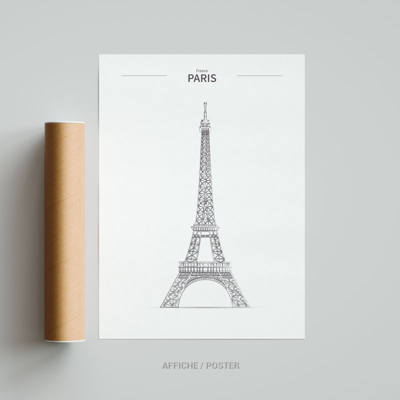 Tableau Tour Eiffel affiche poster