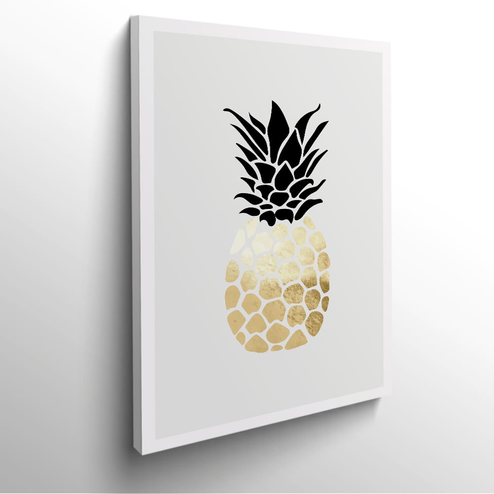 tableau-frame-photo-cadre-cuisine-ananas-or-doré-dessin tableau-frame-photo-cadre-cuisine-ananas-or-doré-dessin