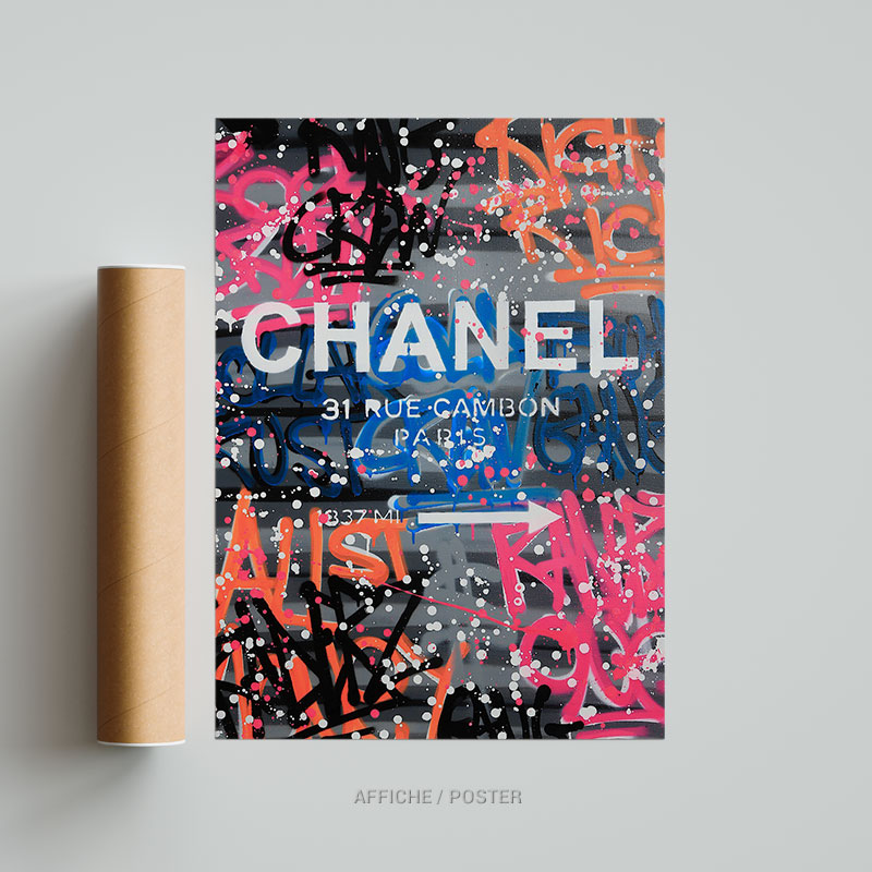 Tableau photo Chanel graffitis art affiche