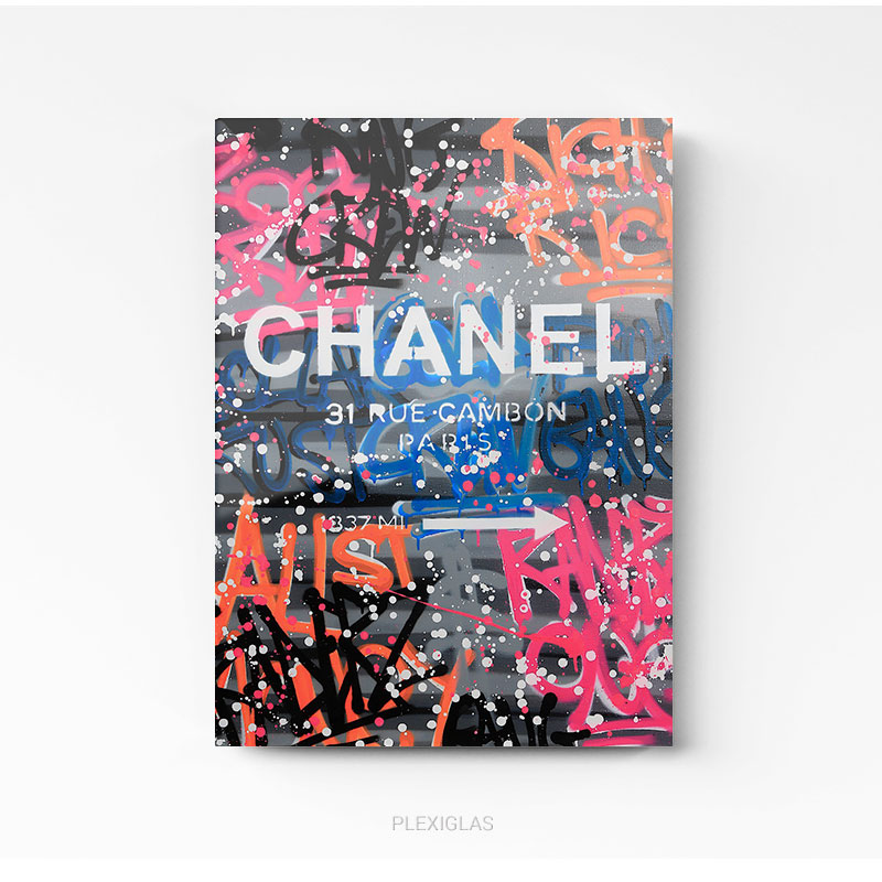 Tableau photo Chanel graffitis art plexi-glass