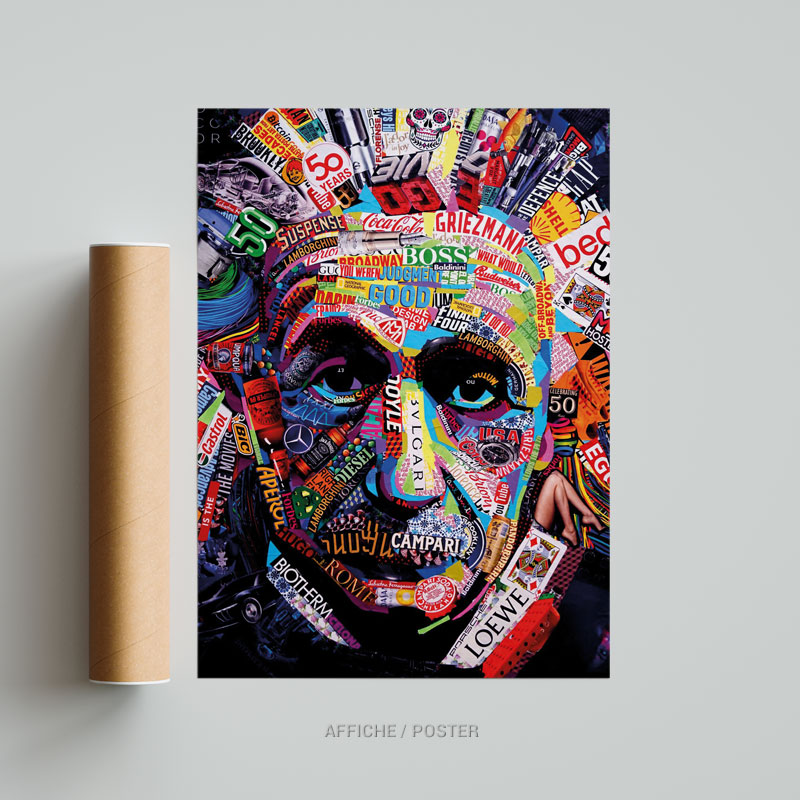 Tableau photo design Albert Einstein affiche