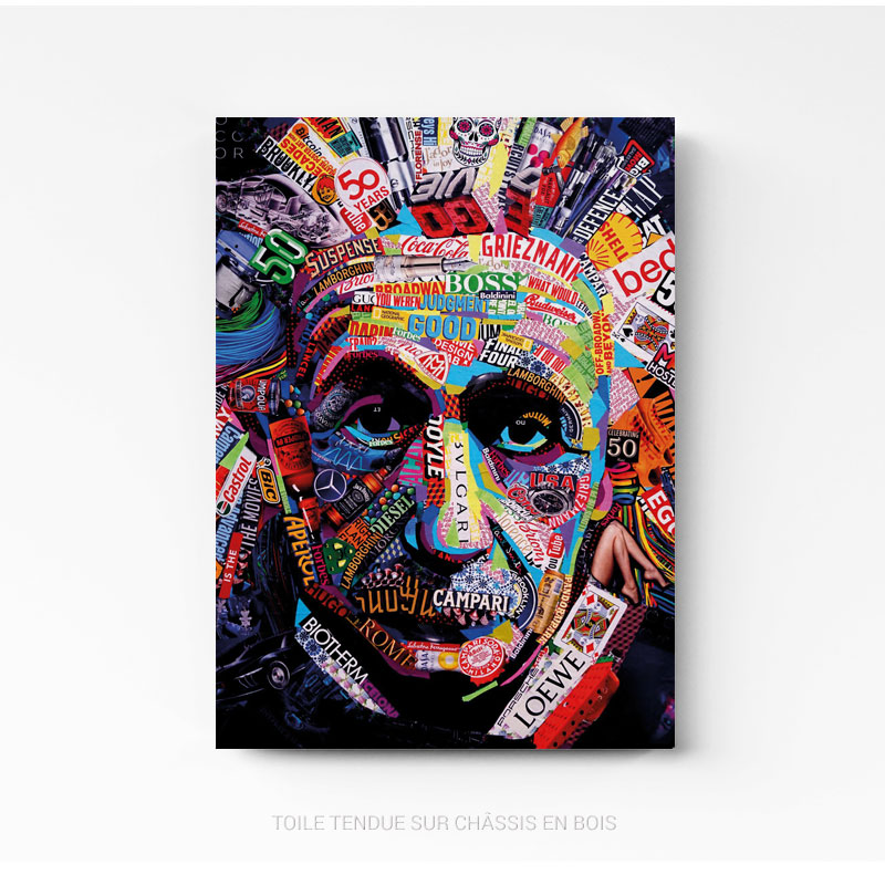 Tableau photo design Albert Einstein toile