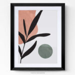 Tableau design line art nature cadre