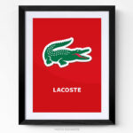 Tableau Lacoste rouge cadre