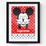 mickey supreme Lv Louis Vuitton decoration murale Affiche poster tableau cadre photo