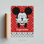 mickey supreme Lv Louis Vuitton decoration murale Affiche poster tableau cadre photo