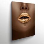 Femme bouche or tableau photo art home deco décoration murale cadre photo Affiche Poster portrait