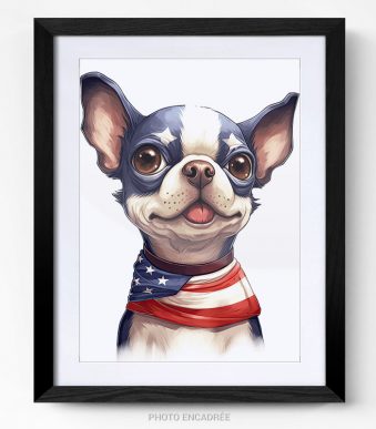 portrait chien Chihuahua chiwawa dog USA amiricain tableau photo home deco decoration murale cadre photo affiche poster