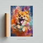 portrait chien spitz nain dog tableau photo home deco decoration murale cadre photo affiche poster
